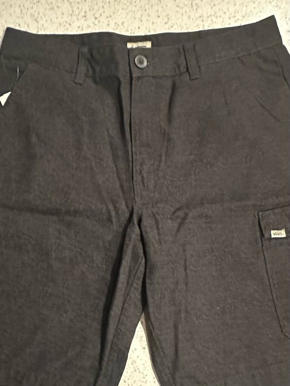 Vans Men's Black Cargo Pants with Side Pocket